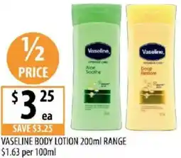Supabarn Vaseline body lotion offer