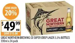 Supabarn Great northern brewing co super crisp lager 3.5% bottles offer