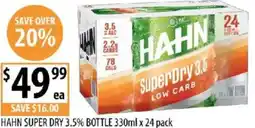 Supabarn Hahn super dry 3.5% bottle offer