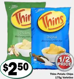 Friendly Grocer Thins potato chips offer