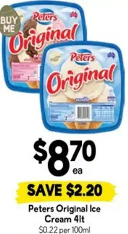 Drakes Peters original ice cream offer