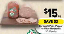 Drakes Bertocchi Plain, Pepper or Olive Mortadella offer