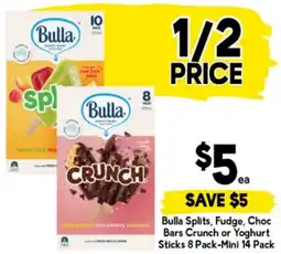 Drakes Bulla Splits, Fudge, Choc Bars Crunch or Yoghurt Sticks offer
