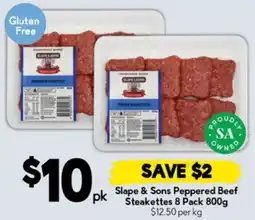 Drakes Slape & Sons Peppered Beef pk Steakettes offer