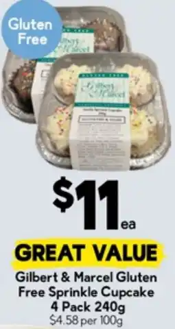 Drakes Gilbert & Marcel Gluten Free Sprinkle Cupcake offer