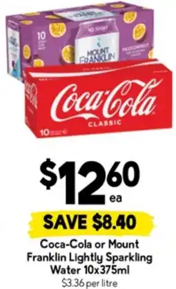 Drakes Coca-Cola or Mount Franklin Lightly Sparkling Water offer