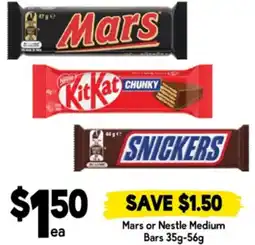 Drakes Mars or Nestle Medium Bars offer