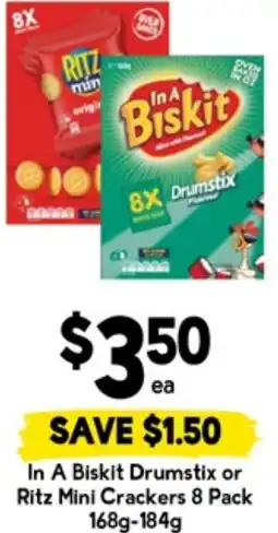Drakes In A Biskit Drumstix or Ritz Mini Crackers offer