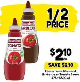 Drakes MasterFoods Standard Barbecue or Tomato Sauce offer