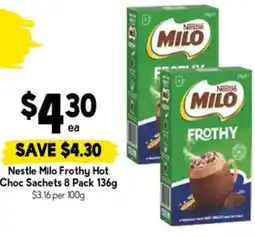 Drakes Nestle Milo Frothy Hot Choc Sachets offer
