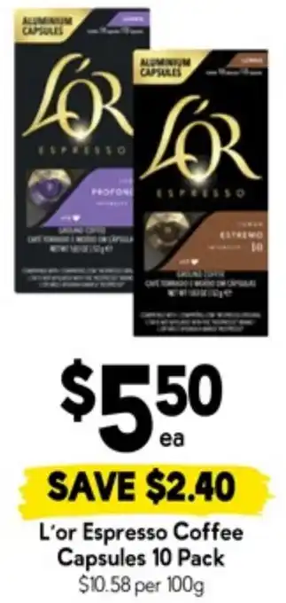 Drakes L'or Espresso Coffee Capsules offer