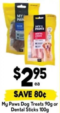 Drakes My Paws Dog Treats or Dental Sticks offer