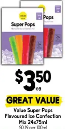 Drakes Value Super Pops Flavoured Ice Confection Mix offer
