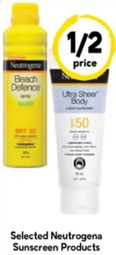 Drakes Selected Neutrogena Sunscreen Products offer