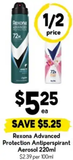 Drakes Rexona Advanced Protection Antiperspirant Aerosol offer