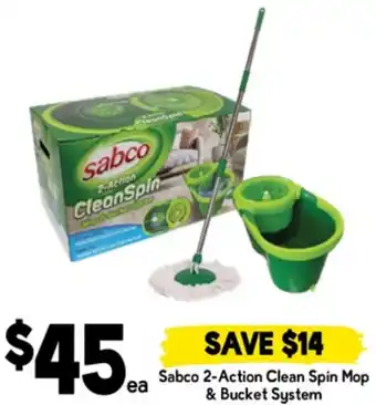 Drakes Sabco 2-Action Clean Spin Mop & Bucket System offer