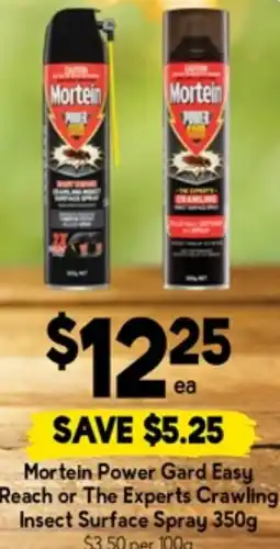 Drakes Mortein Power Gard Easy Reach or The Experts Crawling Insect Surface Spray offer