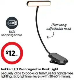 Coles Trekker LED Rechargeable Book Light offer