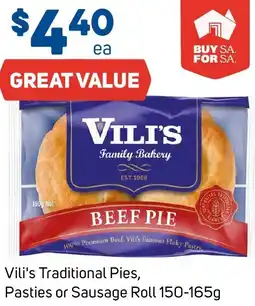 Foodland Vili's Traditional Pies, Pasties or Sausage Roll offer