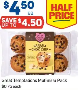 Foodland Great temptations muffins offer