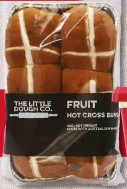 Foodland The Little Dough Co Chocolate, Traditional or Fruitless Hot Cross Buns or Fruit Mini Hot Cross Buns offer