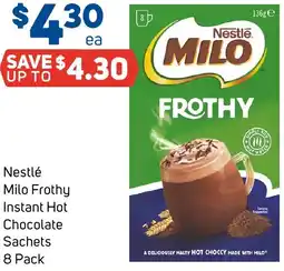 Foodland Nestlé milo frothy instant hot chocolate sachets offer