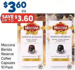 Foodland Moccona barista reserve coffee capsules offer