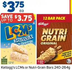 Foodland Kellogg's lcms or nutri-grain bars offer