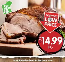 Spudshed Pork shoulder greek or mexican style offer