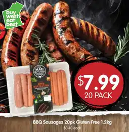 Spudshed Bbq sausages offer