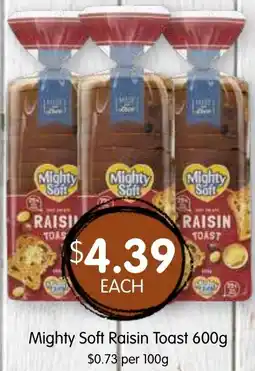 Spudshed Mighty soft raisin toast offer
