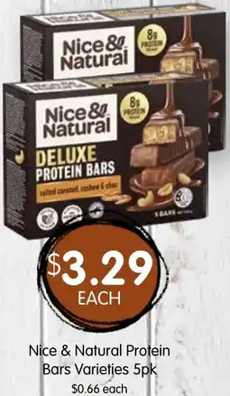 Spudshed Nice & natural protein bars offer