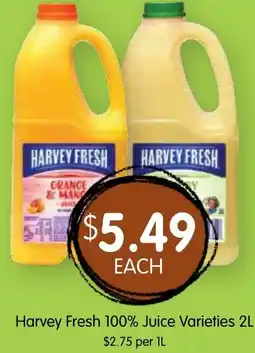 Spudshed Harvey fresh 100% juice offer