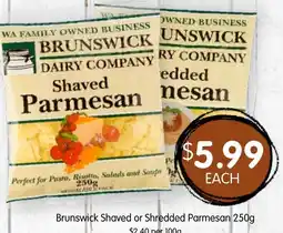 Spudshed Brunswick shaved or shredded parmesan offer