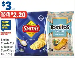 Foodland Smith's crinkle cut or tostitos corn chips offer