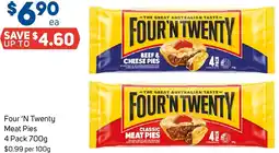 Foodland Four 'n twenty meat pies offer