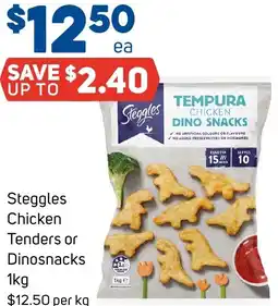 Foodland Steggles chicken tenders or dinosnacks offer
