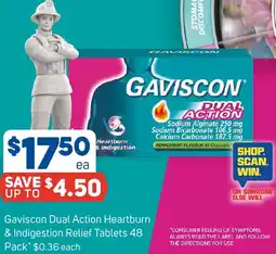 Foodland Gaviscon dual action heartburn & indigestion relief tablets offer