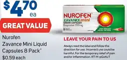 Foodland Nurofen zavance mini liquid capsules offer