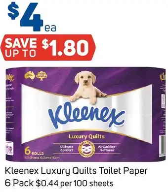Foodland Kleenex luxury quilts toilet paper offer