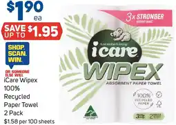 Foodland Icare wipex 100% recycled paper towel offer