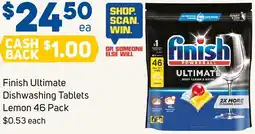 Foodland Finish ultimate dishwashing tablets lemon offer