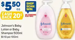 Foodland Johnson's baby lotion or baby shampoo offer