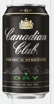 Foodland Canadian club premium strength whisky & dry 6% cans offer