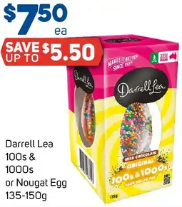 Foodland Darrell lea 100s & 1000s or nougat egg offer
