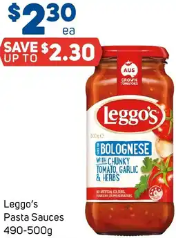 Foodland Leggo's pasta sauces offer