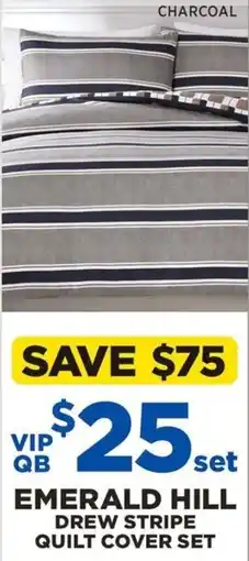 Spotlight Emerald hill drew stripe quilt cover set offer