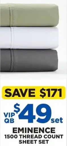 Spotlight Eminence 1500 thread count sheet set offer