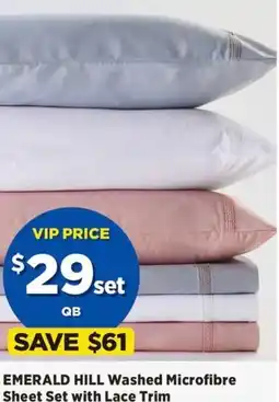 Spotlight Emerald hill washed microfibre sheet set offer