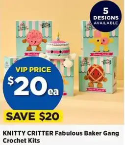 Spotlight Knitty critter fabulous baker gang crochet kits offer